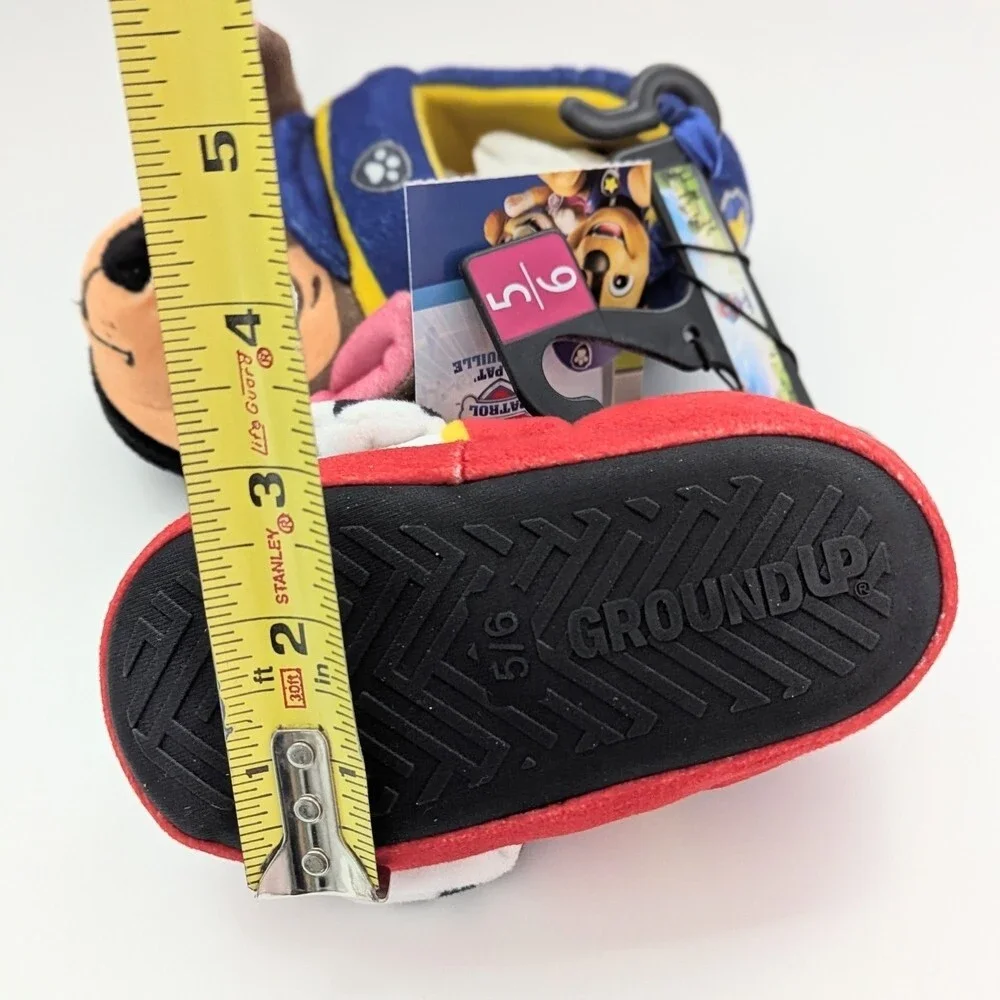 NWT Nickelodeon Paw Patrol Unisex Kids' (Size 5-6) Plush Slide-In Slippers